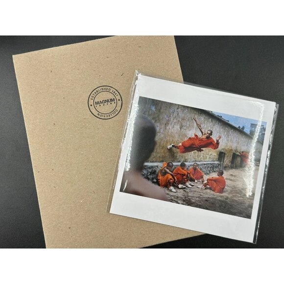 Steve McCurry- "Monk Running on Wall" Magnum Square Print SIGNED PHOTO 6x6" - Picture 1 of 5